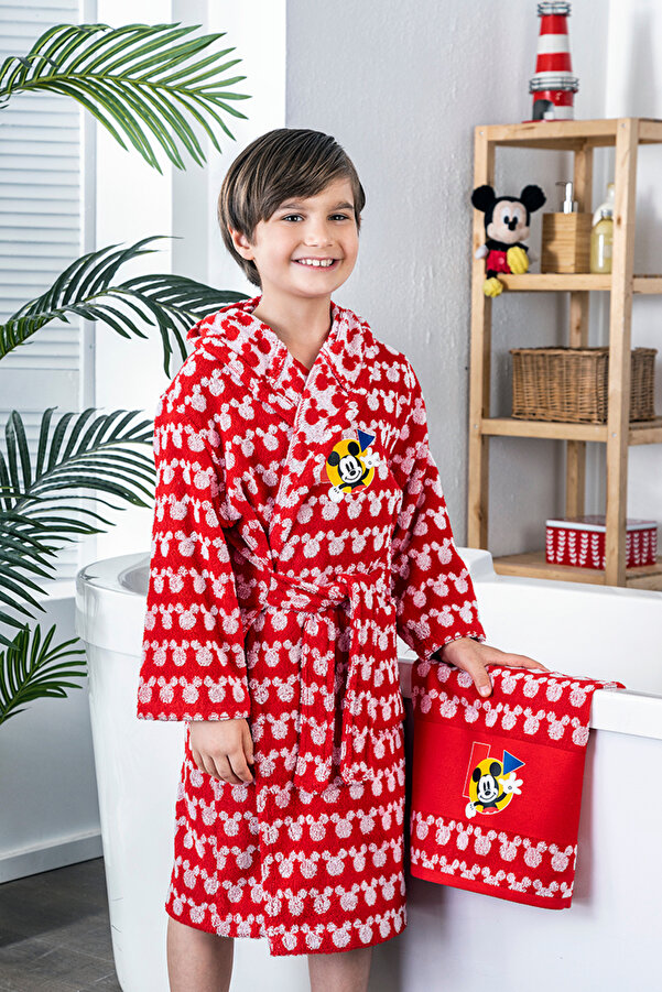 Özdilek Mickey Mouse Enjoy Disney Lisanslı Çocuk Bornoz Seti 5/6 Yaş