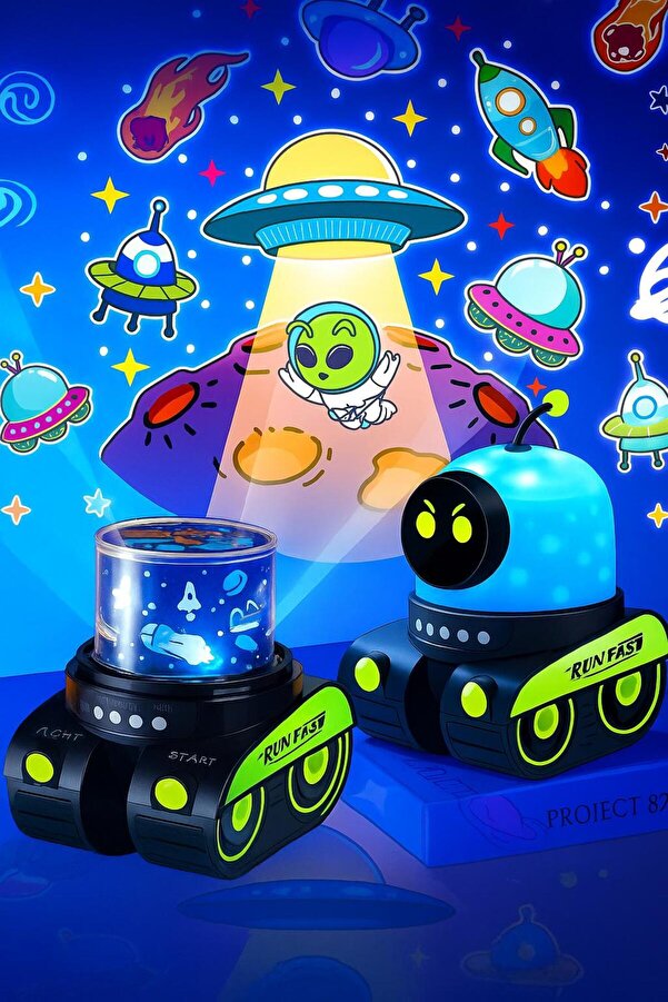 ATLT ATLANTİS FİLM RULOLU YANSITMALI IŞIKLI ÇOCUKLAR İÇİN SEVİMLİ BLUETOOTH ÖZELLİKLİ MASA GECE LAMBASI