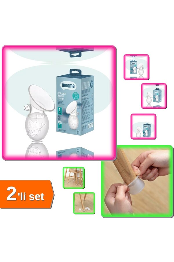 HerEveOyuncak Manuel Göğüs Pompası + Silikon Sandalye Ayağı Koruma 8’li Takım - Pratik Çözüm | VB38QF