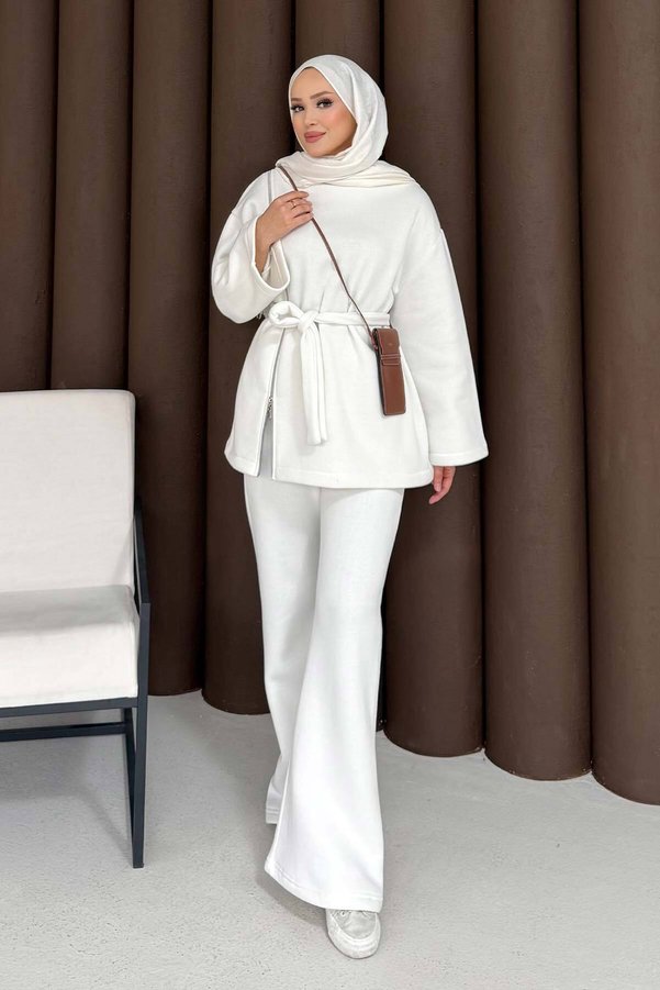 Melike Tatar Zipper Detailed Three Thread Suit 76-5503