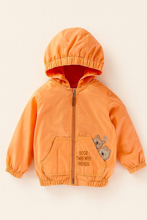 DeKuBaby Yeni Sezon Sevimli Orman Hayvanları Figürlü ,Pamuk Astarlı, Kapüşonlu Çocuk-Bebek Mont Yağmurluk