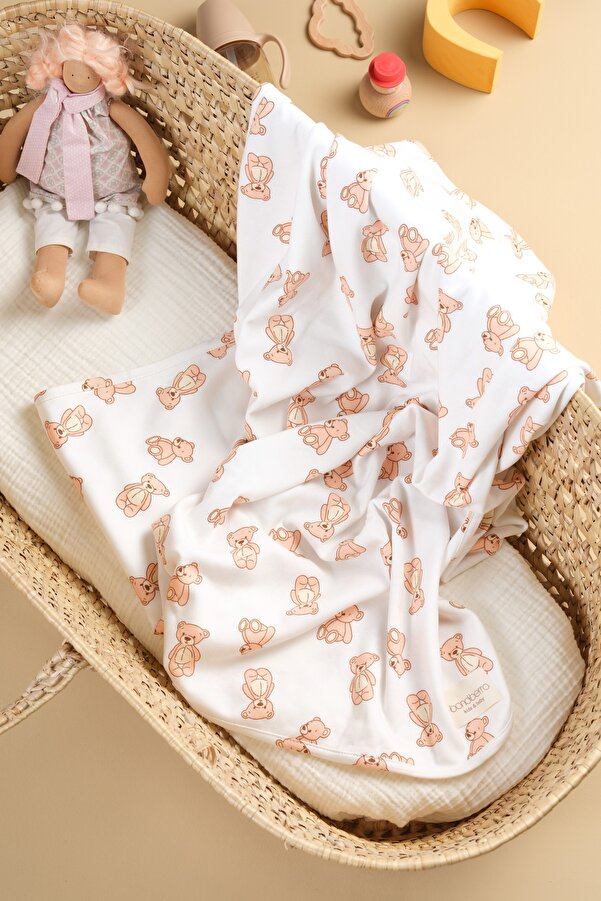 Bondberro Çift Taraflı İnterlok Örtü & Battaniye  %100 Pamuk Oeko-teks Sertifikalı 100 X 85 Cm