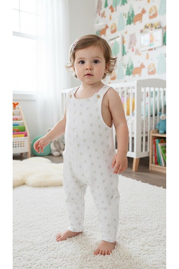 Milk & Muffin Bebek Askılı YOSUN DESEN Salopet