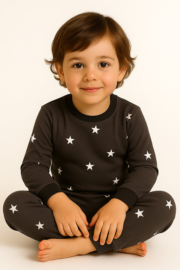 Oz Baby Unisex Termal Süet Pijama Takımı 1-4 Yaş | Yeni Sezon Dolgulu Çocuk-Bebek Pijama