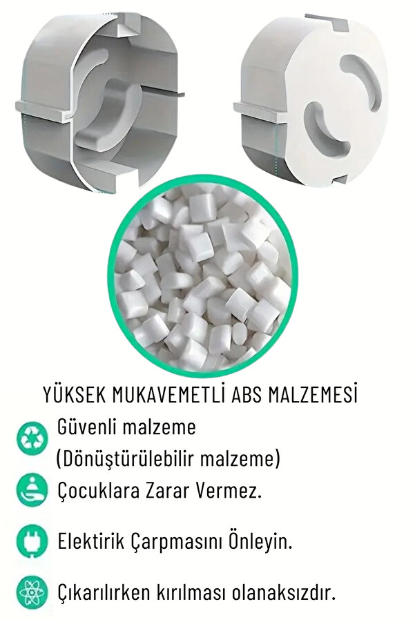QesQin 4 Adet Priz Kapağı | Bebek Çocuk Güvenlik Koruma Kilitli Priz Kapatıcı Seti | Elektrik Önleyici