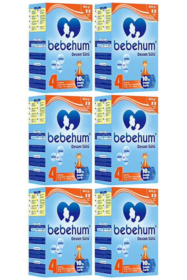bebehum 4 No Devam Sütü 12 Ay 800 gr X 6 Adet