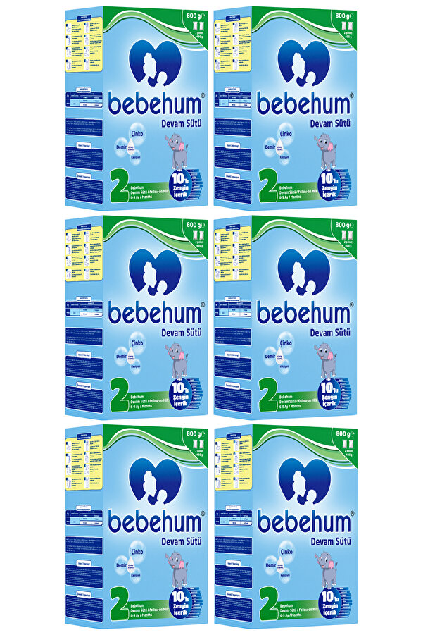bebehum 2 No Devam Sütü 6-9 Ay 800 gr X 6 Adet