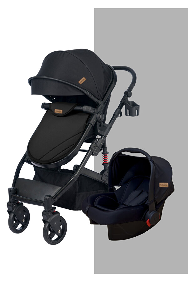BEBEGOLD Truva Travel Sistem Bebek Arabası Full Black
