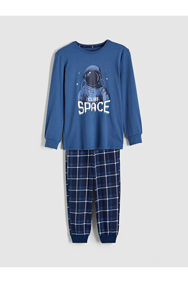 LC Waikiki Bisiklet Yaka Baskılı Erkek Çocuk Pijama