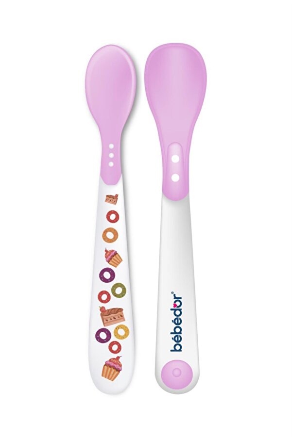 Bebedor Isıya Duyarlı Kaşık 2'li 4+ Ay - Pembe