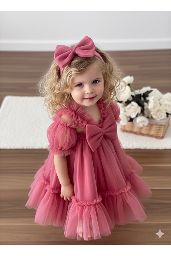 BİYA BABY kız çocuk ve bebek tül doğum günü özel gün elbisesi tütü elbise