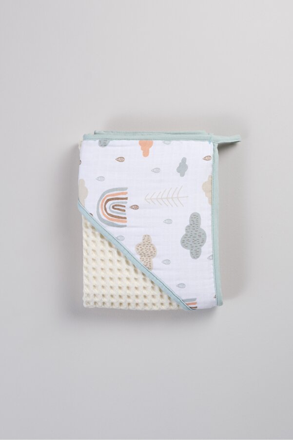 Bondberro Waffle Kumaş %100 Pamuk Bebek ve Çocuk Bornoz Havlu