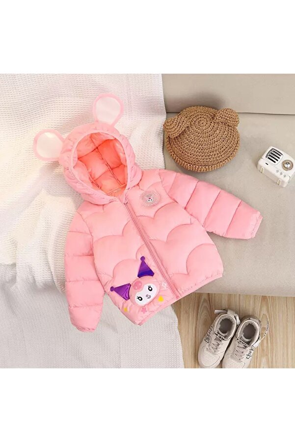 melisam.msg Kız Çocuk Kış Sonbahar Kuromi Işıklı Şişme Mont