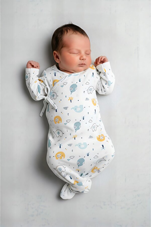 Bondberro Yeni Doğan ve Bebek Kruvaze Zıbın Kundak %100 Pamuk Oekotex Sertifikalı