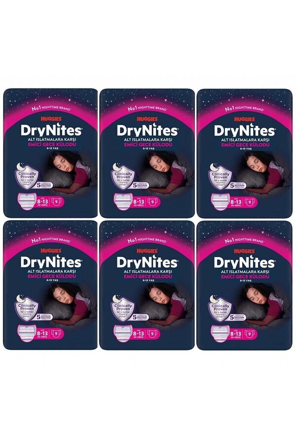 Huggies Drynites Kız Emici Gece Külodu 8-13 Yaş 54 Adet