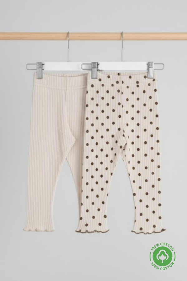 ÇİTİL 2'li Penye Fitilli Bebek Tayt % 100 Pamuk