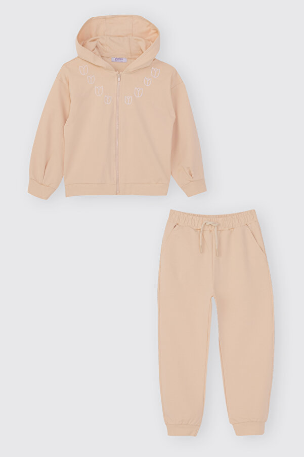 Panço Kız Bebek Somon 2'li Eşofman Takımı