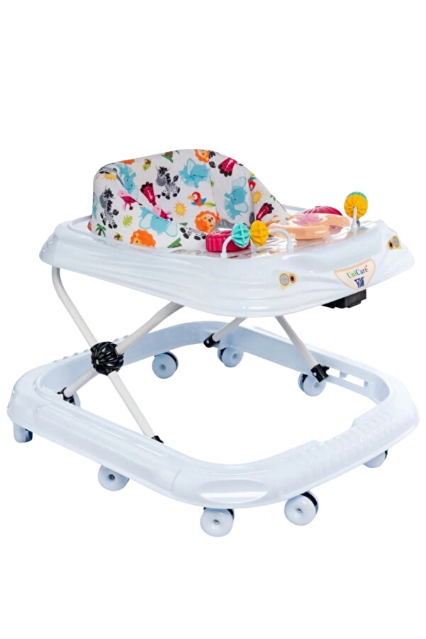 4 Baby Lüks 3 Kademeli Oyuncaklı Bebek Yürüteci Beyaz