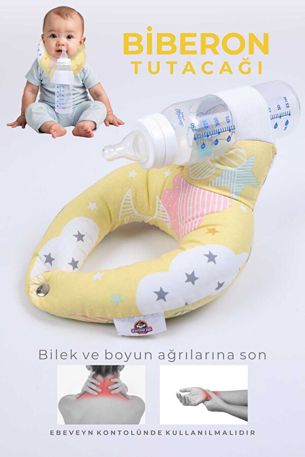 Umaybebek Pratik Bebek Beslenme, Biberon Tutucu, Emzirme Kolaylaştırıcı, Emzirme Yastığı, Yumuşak, Lastikli