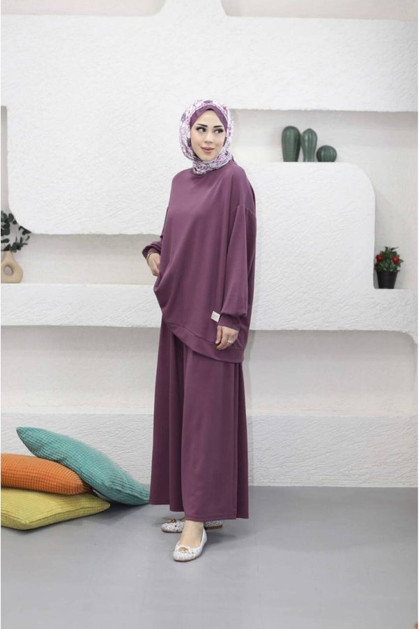 Suede Style 5722 - 2 Thread Oversize Comfortable-Chic-Loose Women's Set