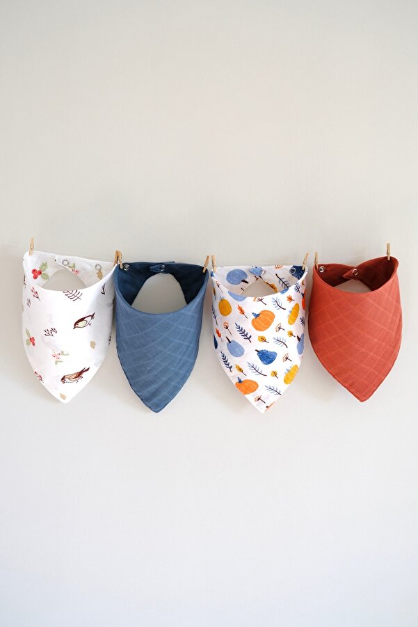 runbaby Run Baby Müslin Kumaş Çıtçıtlı Bebek Salya Önlük & Fular