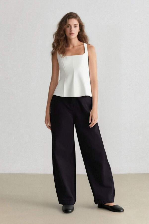 Defacto Carrot Fit Gabardine Trousers Normal Waist E5963Ax25Sp