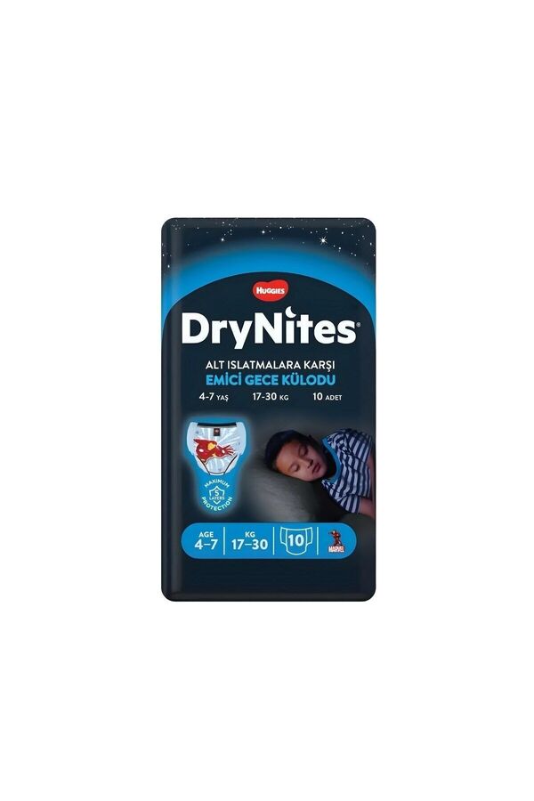 Huggies DRYNİTES EMİCİ GECE KÜLOT BEZ ERKEK 4-7 YAŞ 10 LU 1 PAKET