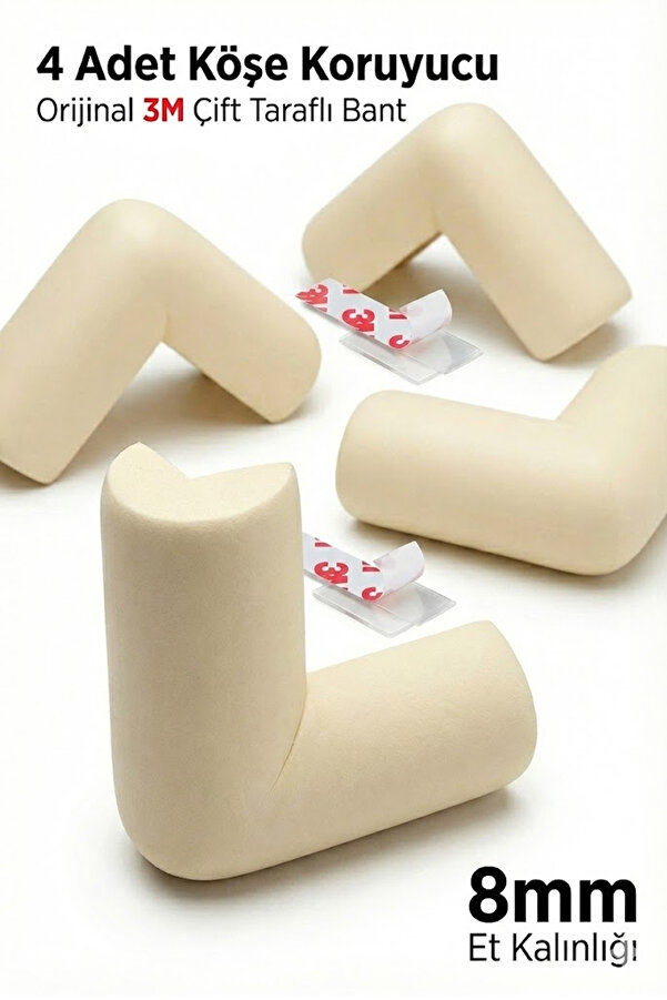 AGUBUGU BABY - Köşe Koruyucu - Kauçuk / Krem 4 'lü