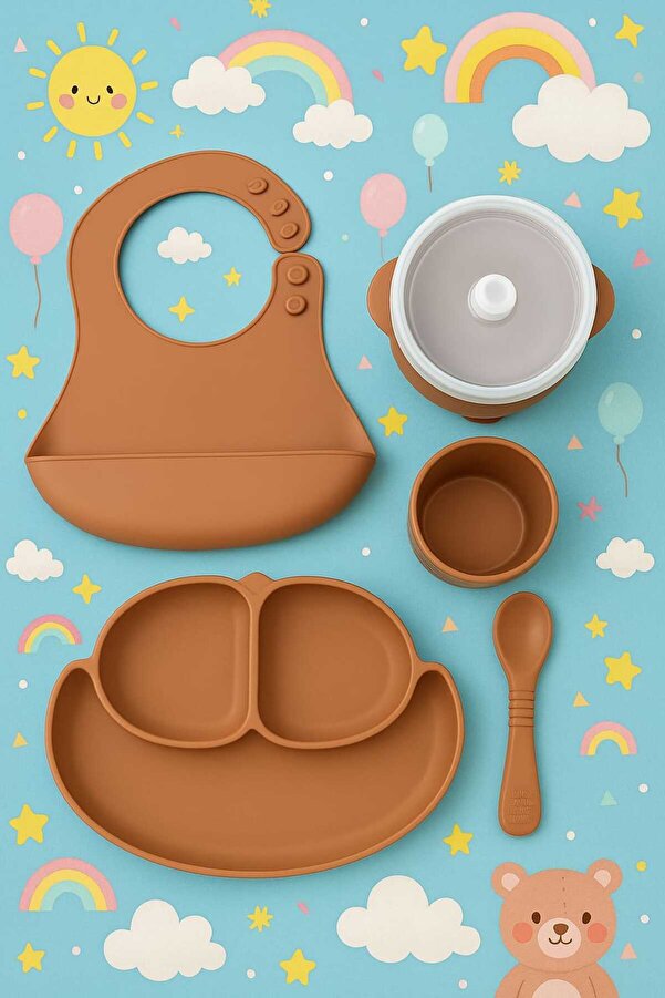 CKM silikon Silikon 5 Parça Bebek Beslenme Seti