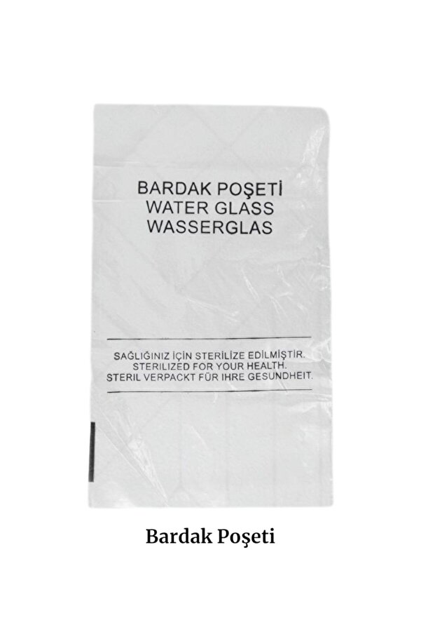 LARA COLLECTION Bardak Poşeti Sterilize Yazılı Poşet 145 x 245 mm 250'li