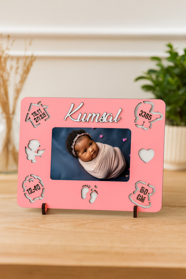 Studyo Plus İzmir Kişiye Özel İsimli Bebek Çerçevesi – Yeni Doğan Hatıra Çerçevesi 10x15 Fotoğraf