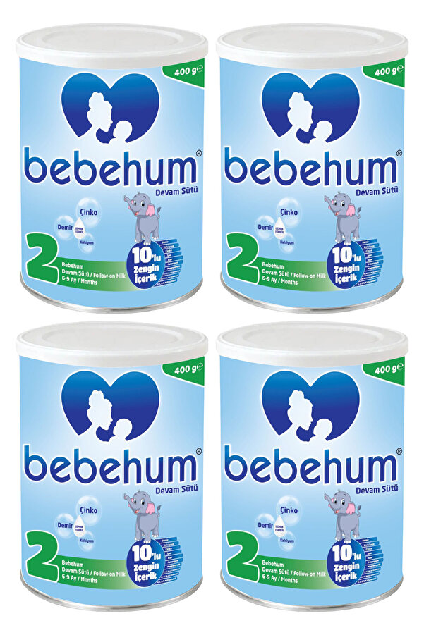 bebehum 2 Numara Teneke Devam Sütü 400 gr 6-9 Ay x4 Adet