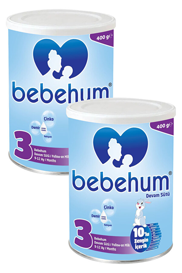 bebehum 3 Numara Teneke Devam Sütü 400 gr 9-12 Ay x2 Adet