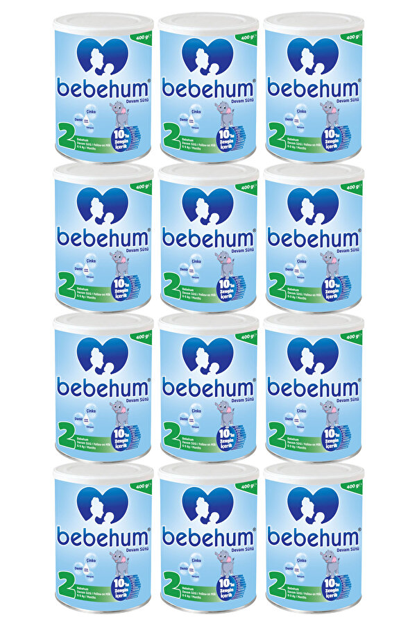 bebehum 2 Numara Teneke Devam Sütü 400 gr 6-9 Ay x12 Adet