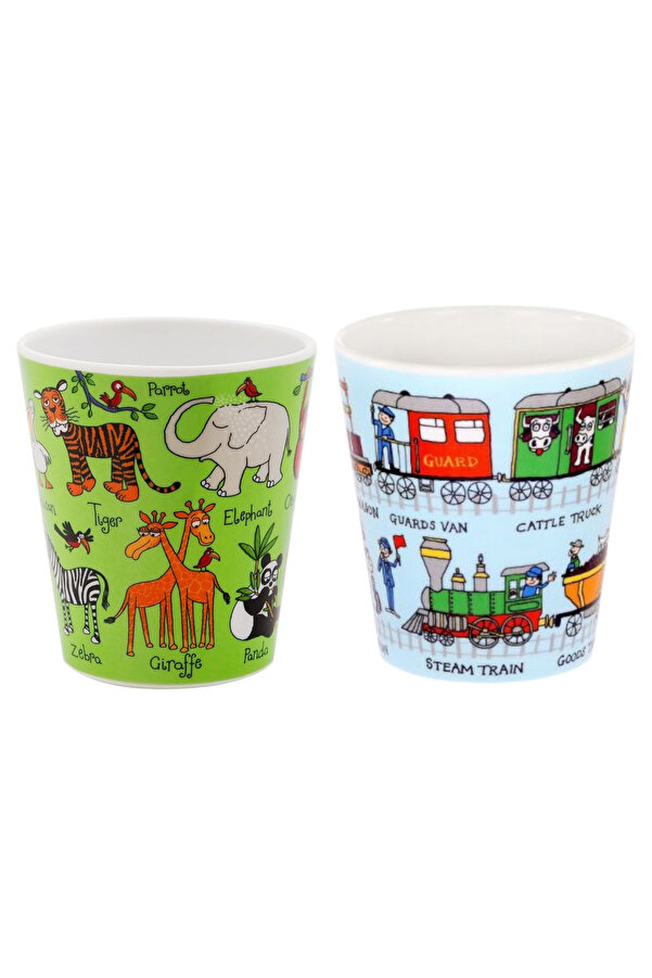 Tyrrell Katz 2'li Melamin Alıştırma Bardağı (Jungle & Train)