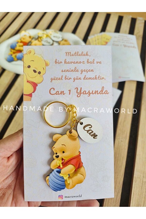 macra world Wi̇nni̇e Temali Bebek / Çocuk / Doğum Günü Hedi̇ye Anahtarlik
