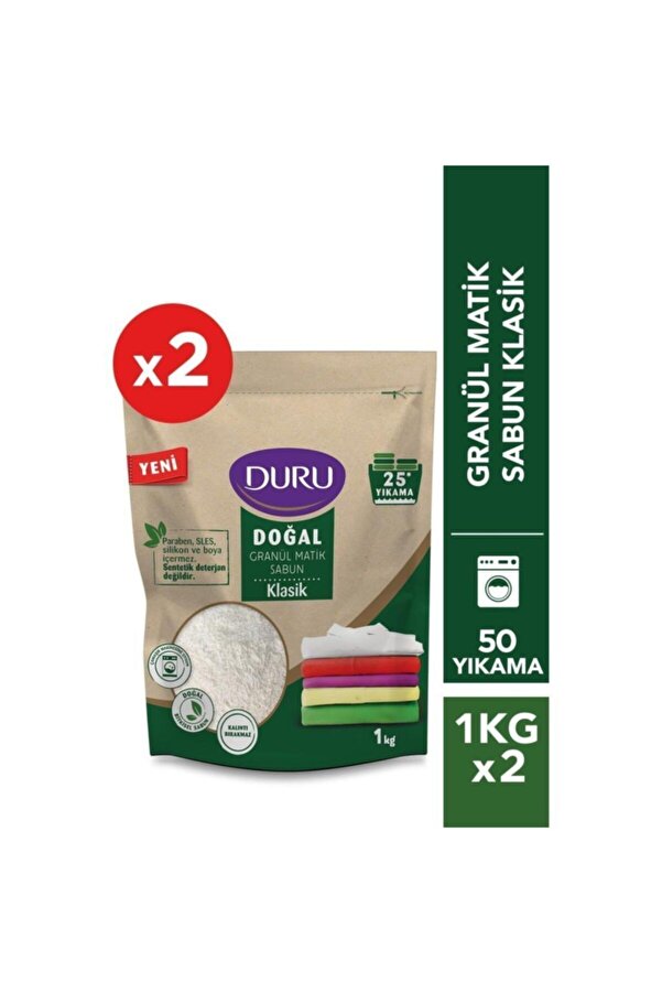 Duru Granül Matik Sabun Klasik 25 Yıkama 2 x 1 KG 2 ADET