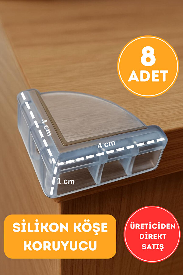 WAPPA 8 Adet Silikon Köşe Koruyucu 8 Adet