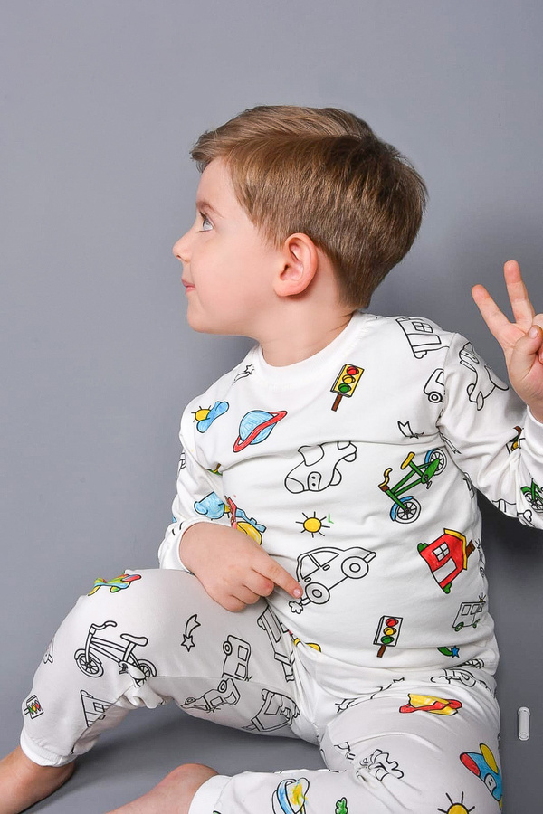 kinderos Boyanabilir Uzun Kollu Çocuk Pijama Takımı - 26K 3090