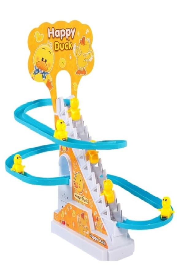 AYFİLEM Ördek Oyunu Dön Dolaş Işıklı Müzikli Merdivenden Çıkan Kaydıraktan Kayan Yavru Ördekler