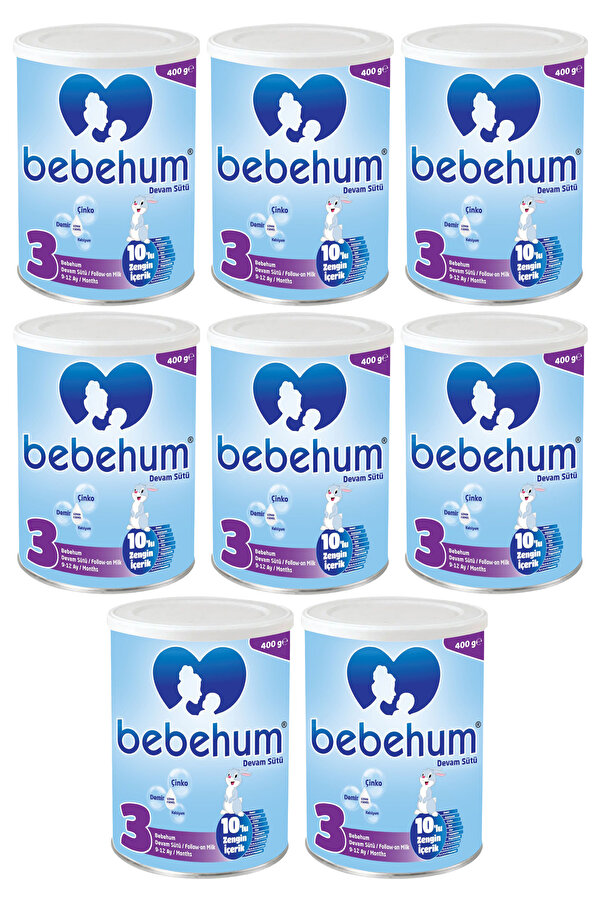 bebehum 3 Numara Teneke Devam Sütü 400 gr 9-12 Ay x8 Adet