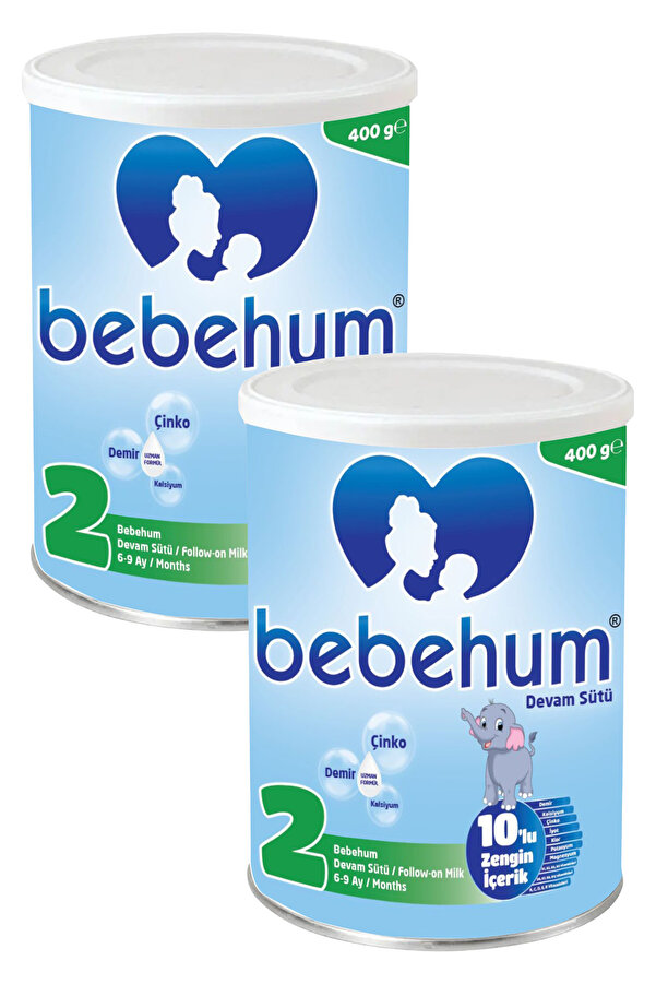 bebehum 2 Numara Teneke Devam Sütü 400 gr 6-9 Ay x2 Adet