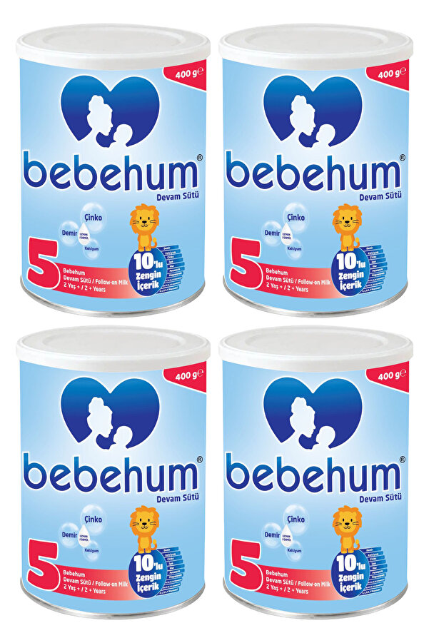 bebehum 5 Numara Teneke Devam Sütü 400 gr 2 Yaş x4 Adet