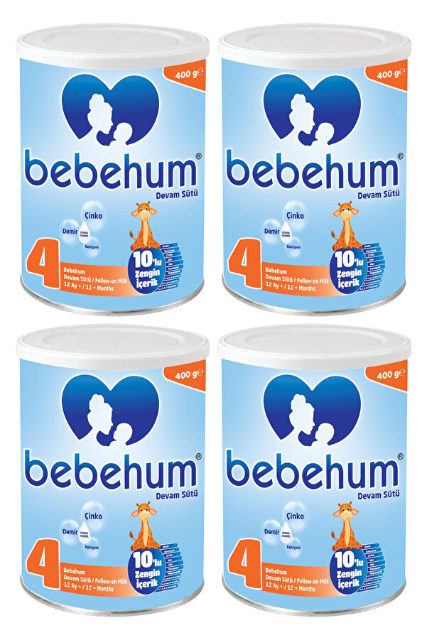 bebehum 4 Numara Teneke Devam Sütü 400 gr 12 Ay x4 Adet