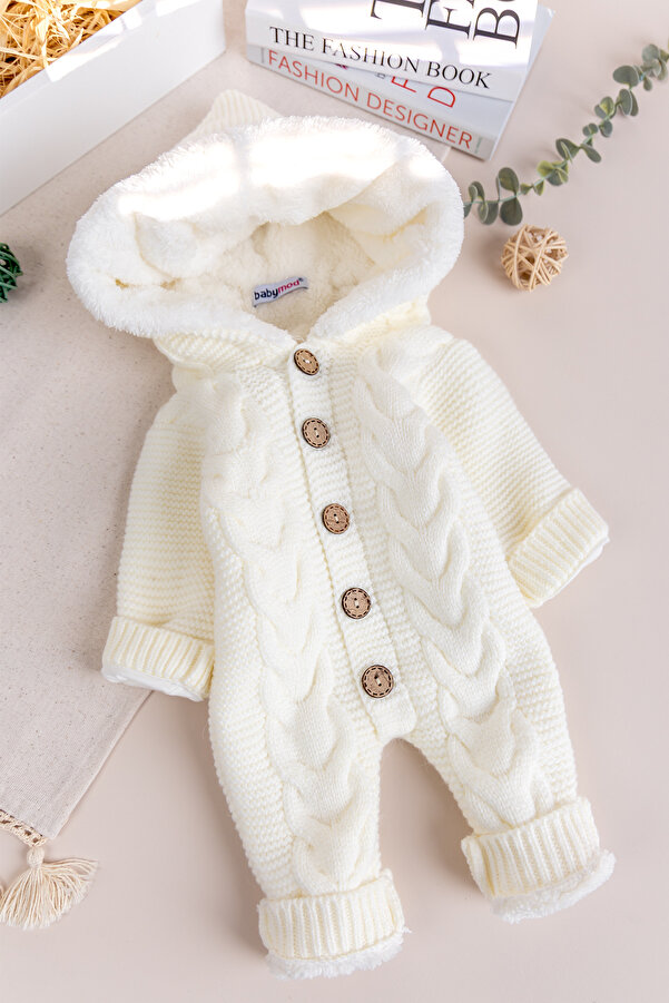 Babymod Triko Örme Welsoft Astarlı Kapüşonlu Kışlık Bebek Tulum