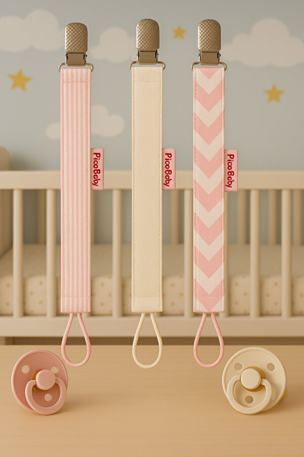 Pico Baby Emzik Askısı - Emzik Zinciri - Emzik Tutacağı 3'lü Set