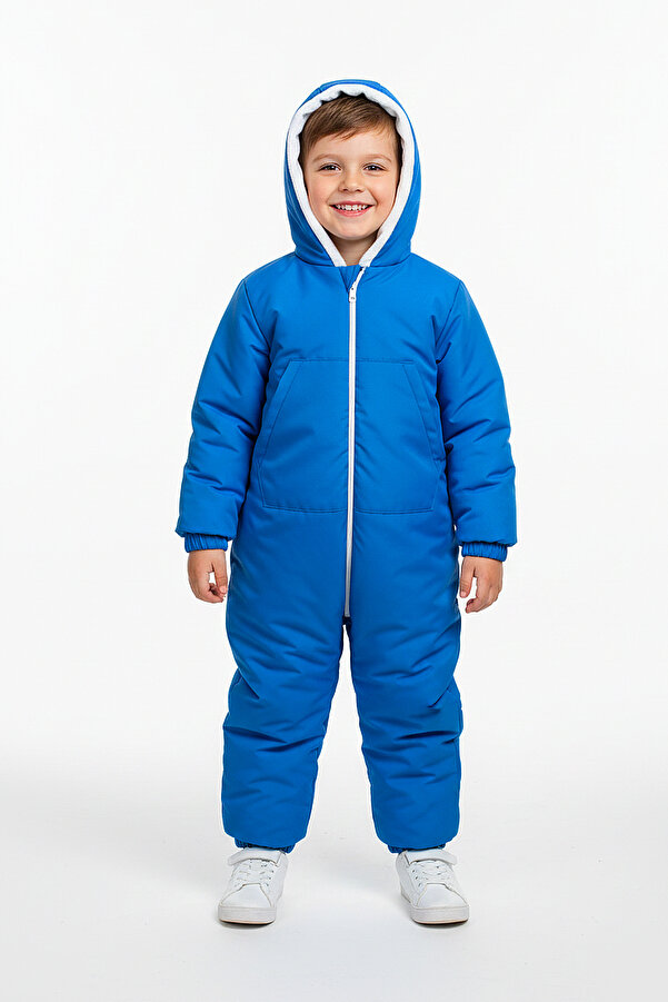 ekozmonot bebek tulumları Erkek Çocuk Astronot Tulum – Mavi, Kadife Polar İç Astar, Su ve Rüzgar Geçirmez, 2-5 Yaş