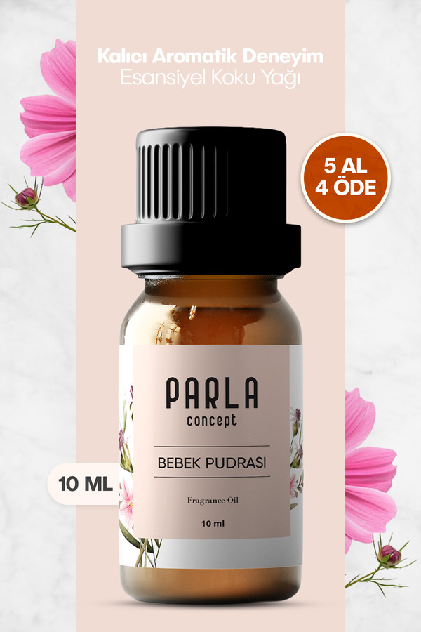 Parla Concept Çamaşır Yün Kurutma Topu Kokusu - Bebek Pudrası - 10 ml - 1 Adet - Esansiyel Uçucu Yağ