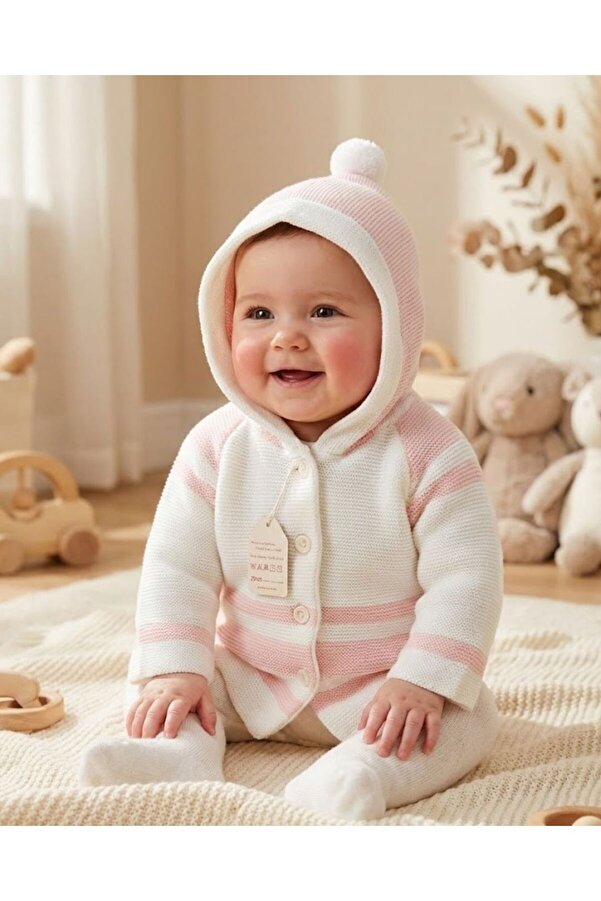 Baby-Kid Store Unisex Şapkalı Bebek-Çocuk Hırka (12-18 Ay)