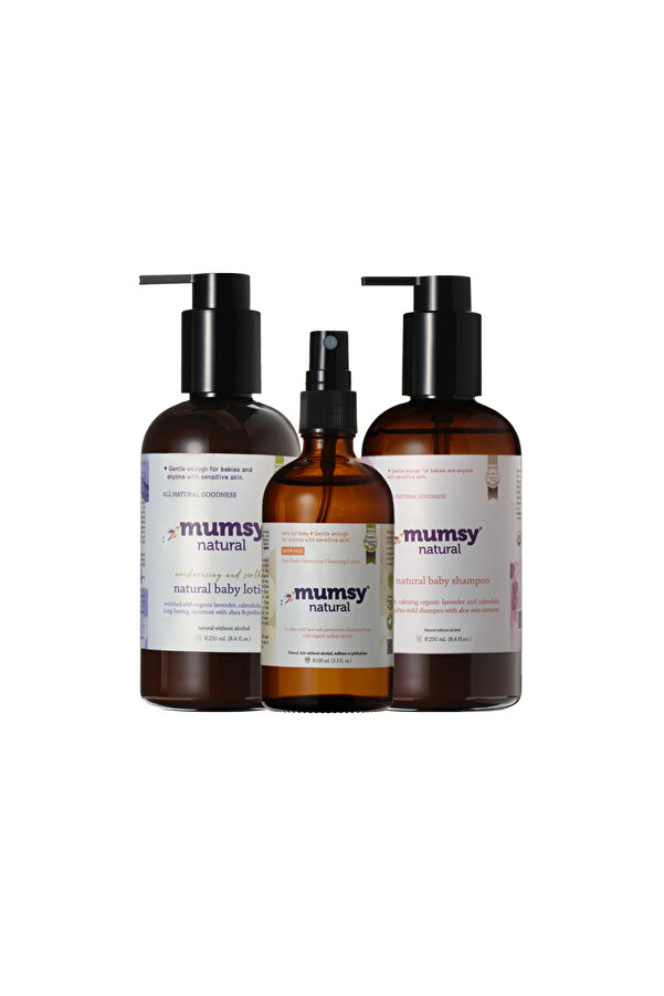 Mumsy Natural İsilik Karşıtı Doğal Bebek Bakım Seti - Şampuan + İsilik Losyonu + Nemlendirici